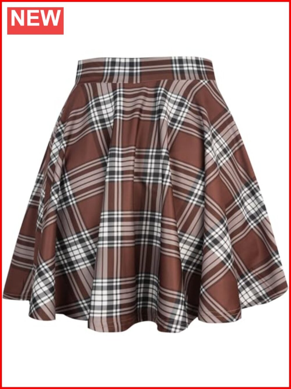 High Waist A-Line Mini Skort with Built-in Shorts Pull On Casual Skirt